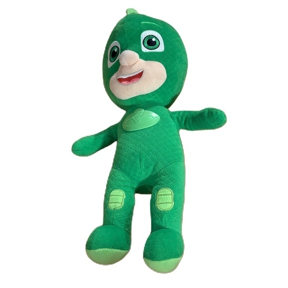 PJ MASKS DISNEY GREEN GECKO FROG BOX PLUSH 15" SOFT TOY TALKING EUC Stuffed Toy - Picture 1 of 8